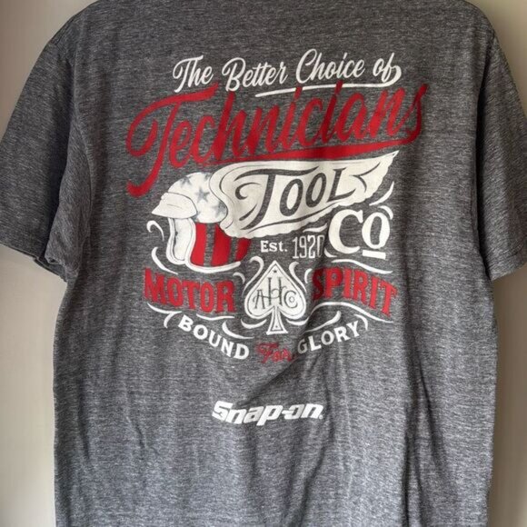 Snap on tools mens t shirt size large gray work garage cars mechanic - Picture 4 of 7